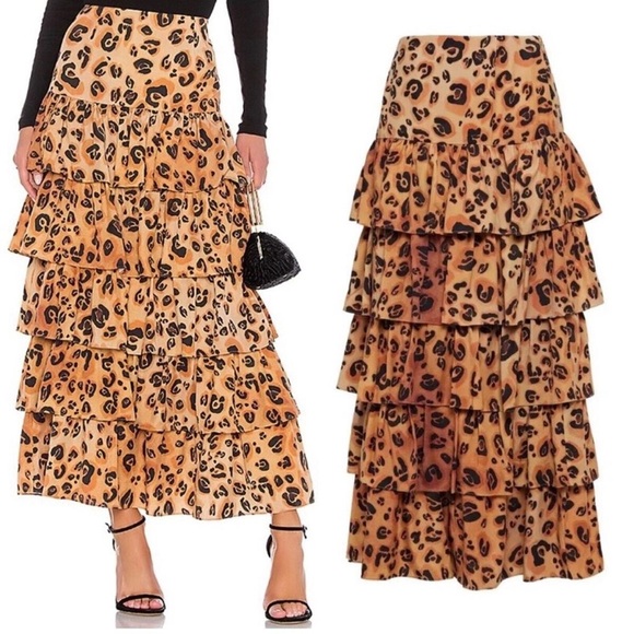 Mara Hoffman Dresses & Skirts - Mara Hoffman Marzia Leopard Tiered Ruffled Skirt